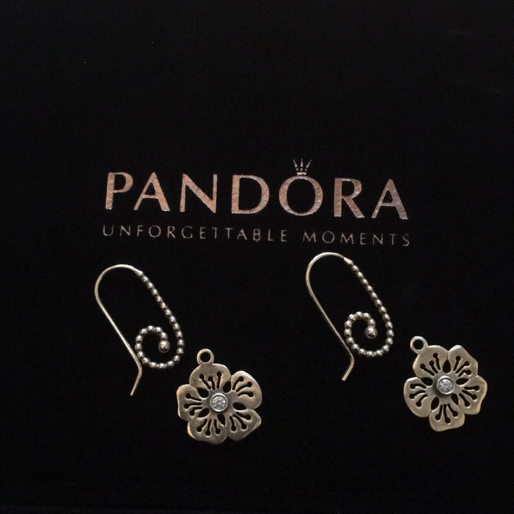 Pandora earrings with charms